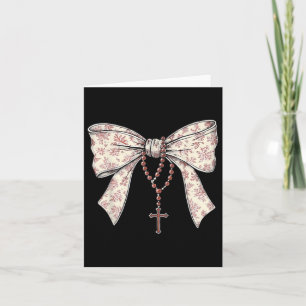 Coquette Bow Necklace Jesus Cross Christian Religi Card