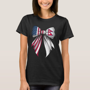Coquette Bow Nepal Roots Heritage Nepali Pride Hal T-Shirt