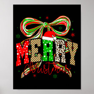 Coquette Bow Nk Christmas Tree Merry Xmas Girl Wom Poster