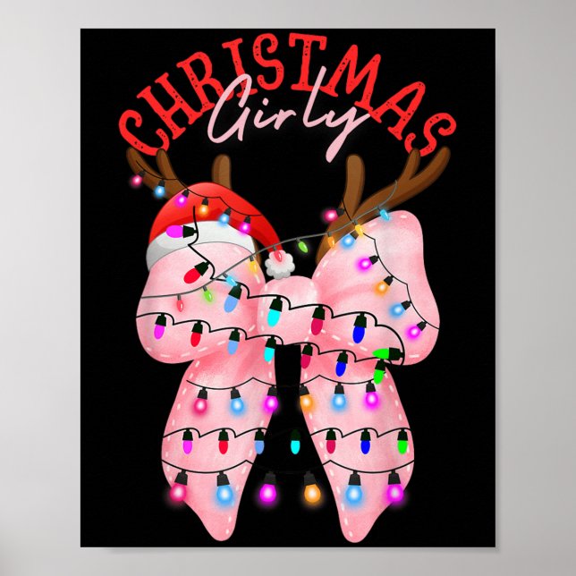 Coquette Bow Nk Gingerbread Christmas Girly Xmas H Poster (Front)