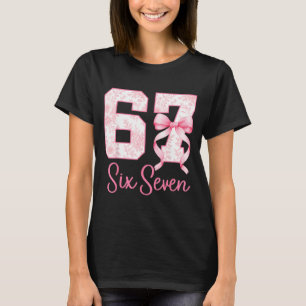 Coquette Bow Number 67 Funny Meme Nk Floral Women  T-Shirt