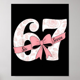Coquette Bow Number 67 Meme Nk Floral Poster