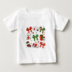 Coquette Bow Nurse Christmas Nursing Merry Xmas Baby T-Shirt