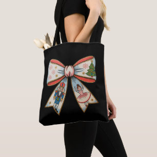 Coquette Bow Nutcracker Christmas Family Holiday Tote Bag