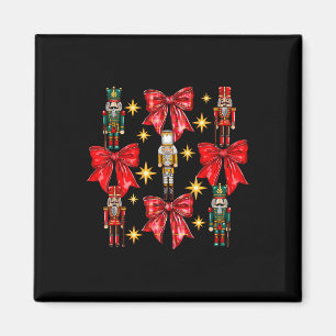 Coquette Bow Nutcracker Xmas Merry Christmas Famil Magnet