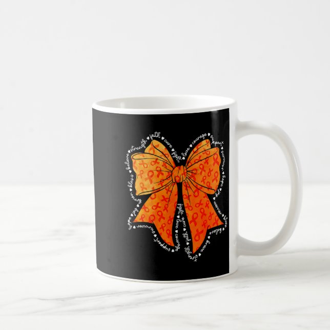 Coquette Bow Orange Ribbon Multiple Sclerosis Awar Coffee Mug (Right)