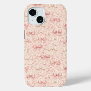 Coquette Bow Pattern iPhone 15 Case