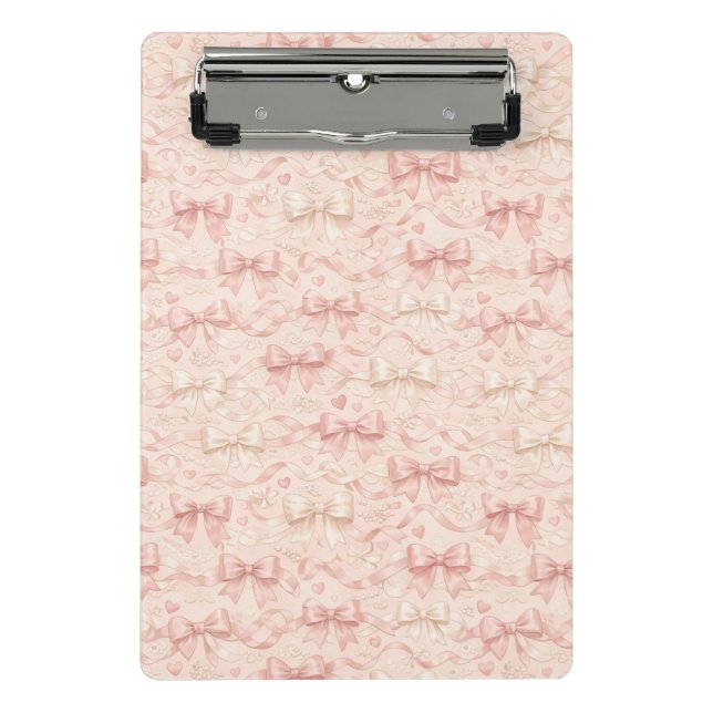 Coquette Bow Pattern Mini Clipboard (Front)