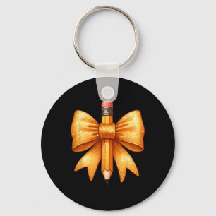 Coquette Bow Pencil Back To School First Day Teach Key Ring