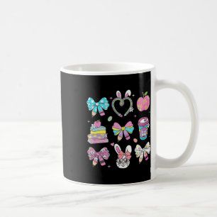 Coquette Bow Pencil Bunny Rabbit Teacher Happy Eas Coffee Mug