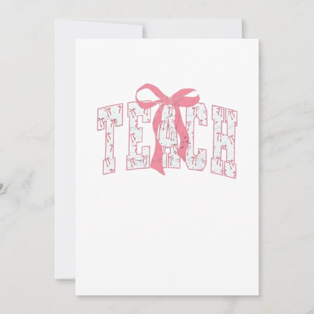 Coquette Bow Pencil Design Teacher Educators   Invitation (Front)