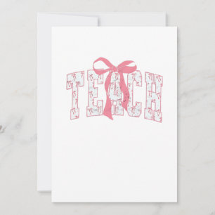 Coquette Bow Pencil Design Teacher Educators   Invitation