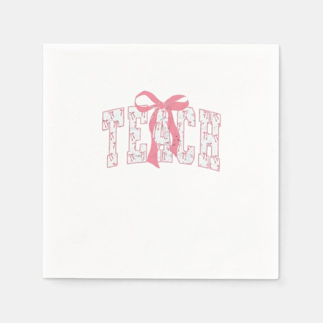 Coquette Bow Pencil Design Teacher Educators   Napkin (Front)