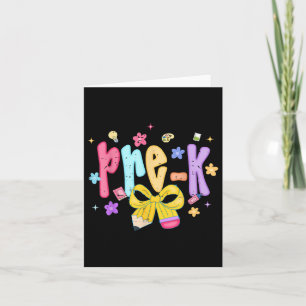 Coquette Bow Pencil Girly Preschool Back To School Card