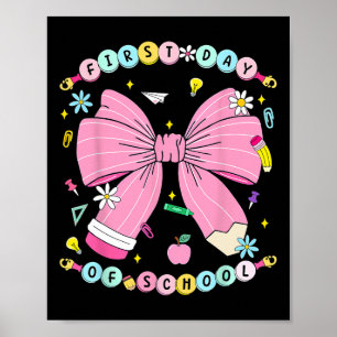 Coquette Bow Pencil Kindergarten Back To School Ki Poster