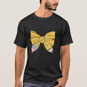 Coquette Bow Pencil Kindergarten Kids Girls Back T T-Shirt