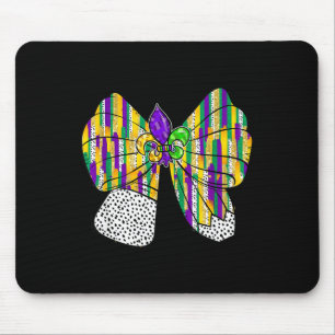 Coquette Bow Pencil Mardi Gras Fleur-de-lis Teache Mouse Pad