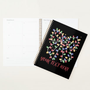 Coquette Bow Personalised Christmas Lights Holiday Planner