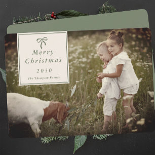Coquette Bow Personalised Family Photo Christmas Holiday Card