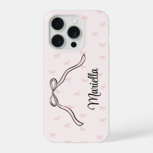 Coquette Bow Personalised Phone Pink iPhone 15 Pro Case