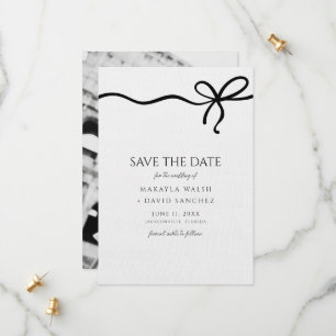 Coquette Bow Photo Wedding Save the Date