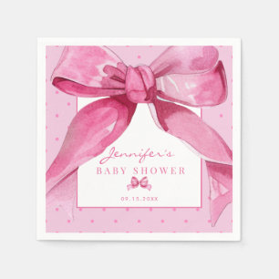 Coquette Bow Pink Baby Girl Shower Napkin