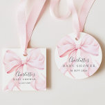 Coquette Bow Pink Baby Shower Favour Tags<br><div class="desc">Celebrate the joyous arrival of a little girl with our pink bow coquette Thank You tags. A thoughtful way to thank your guests for celebrating your little one!</div>