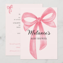 Coquette Bow Pink Baby Shower