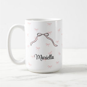 Coquette Bow Pink Personal Name Cup Coffee Mug