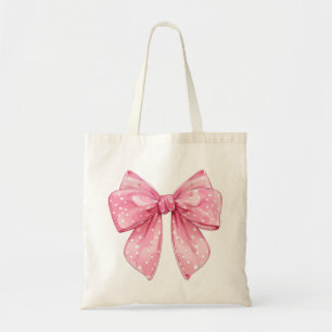 Coquette Bow Polka Dot  Tote Bag
