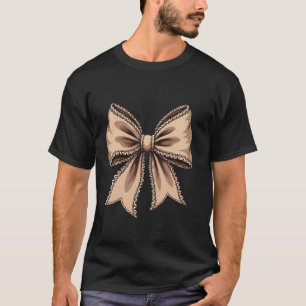 Coquette Bow Pumpkin American Football Thanksgivin T-Shirt