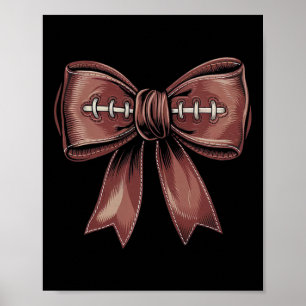 Coquette Bow Pumpkin American Footll Autumn Thanks Poster