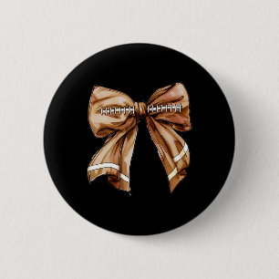 Coquette Bow Pumpkin American Footll Thanksgiving 6 Cm Round Badge