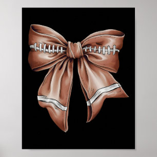 Coquette Bow Pumpkin American Footll Thanksgiving Poster