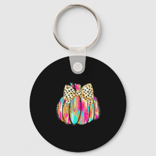 Coquette Bow Pumpkin Season Autumn Fall Leaves Tha Key Ring