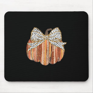 Coquette Bow Pumpkin Season Autumn Fall Leaves Tha Mouse Pad