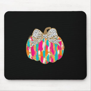Coquette Bow Pumpkin Season Autumn Fall Leaves Tha Mouse Pad