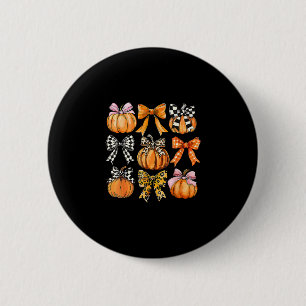 Coquette Bow Pumpkin Season Thanksgiving Autumn Fa 6 Cm Round Badge