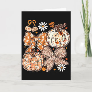 Coquette Bow Pumpkin Season Thanksgiving Autumn Fa Card