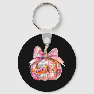 Coquette Bow Pumpkin Season Thanksgiving Autumn Fa Key Ring