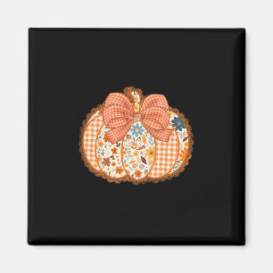 Coquette Bow Pumpkin Season Thanksgiving Autumn Fa Magnet