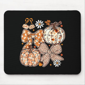 Coquette Bow Pumpkin Season Thanksgiving Autumn Fa Mouse Pad