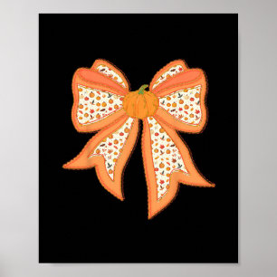 Coquette Bow Pumpkin Thanksgiving Autumn Fall Y'al Poster