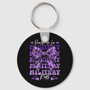Coquette Bow Purple Up For Military Kids Military Key Ring