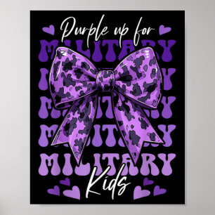 Coquette Bow Purple Up For Military Kids Military Poster