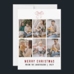 Coquette Bow Red Merry Christmas 6 Photo Collage Holiday Card<br><div class="desc">Embrace the trendy coquette aesthetic with this darling 6-photo grid featuring a charming hand-drawn red bow. A minimalist yet festive choice for modern families looking to share their year's highlights in style.</div>