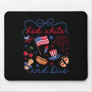 Coquette Bow Red White And Due 4th Of July Pregnan Mouse Pad
