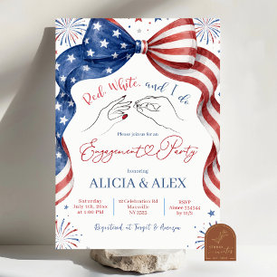 Coquette Bow Red White And I Do Engagement Party Invitation