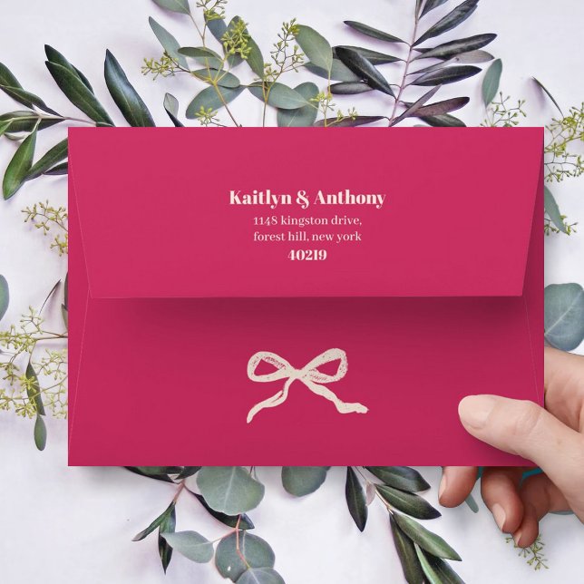 Coquette Bow Retro Wedding Envelope (Creator Uploaded)