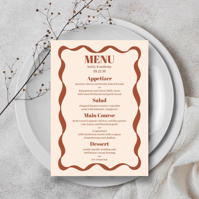 Coquette Bow Retro Wedding Menu (Creator Uploaded)